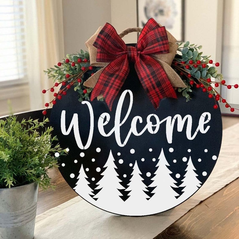 SUNVERSE Christmas Stencils for Painting on Wood 12" Christmas Doormat Stencils Holiday Stencil Merry Christmas Believe Drawing Templates for Door Mats Porch Wreath Decor - Image 4